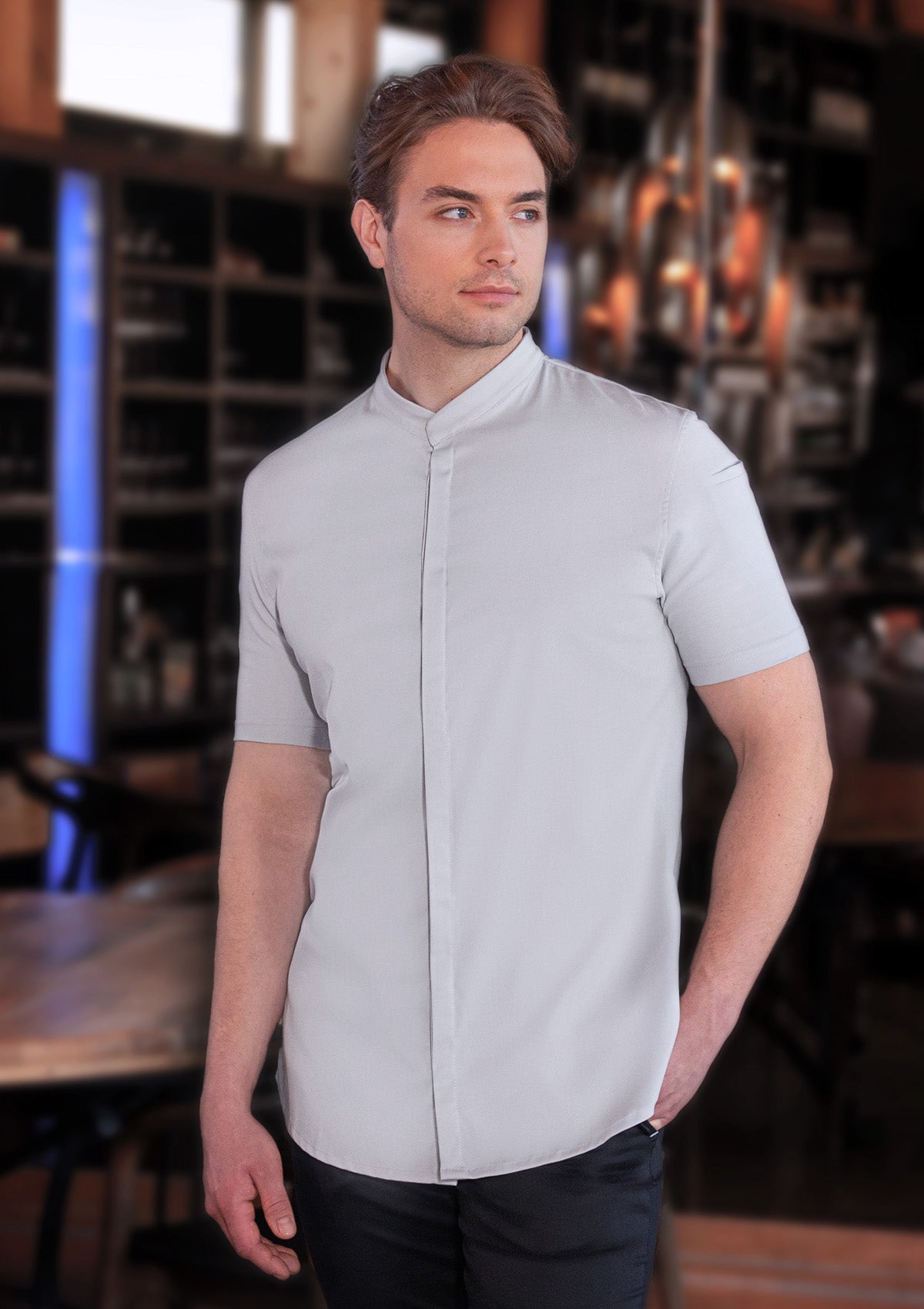 Short-sleeved Men's Chef Jacket DIAMOND CUT® Avantgarde