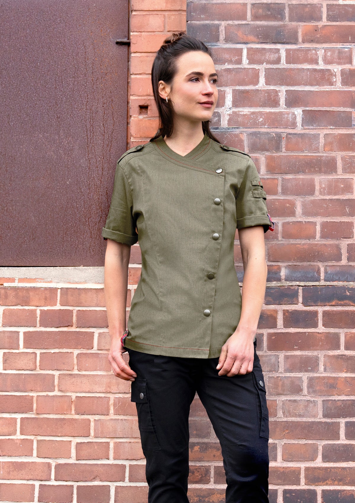 Women's Chef Jacket Denim Short Sleeves - ROCK CHEF®