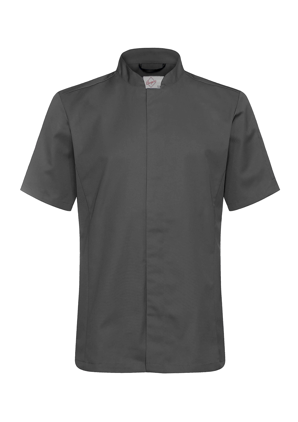 Camisa de chef para hombre entallada manga corta con bolsillo | Segers