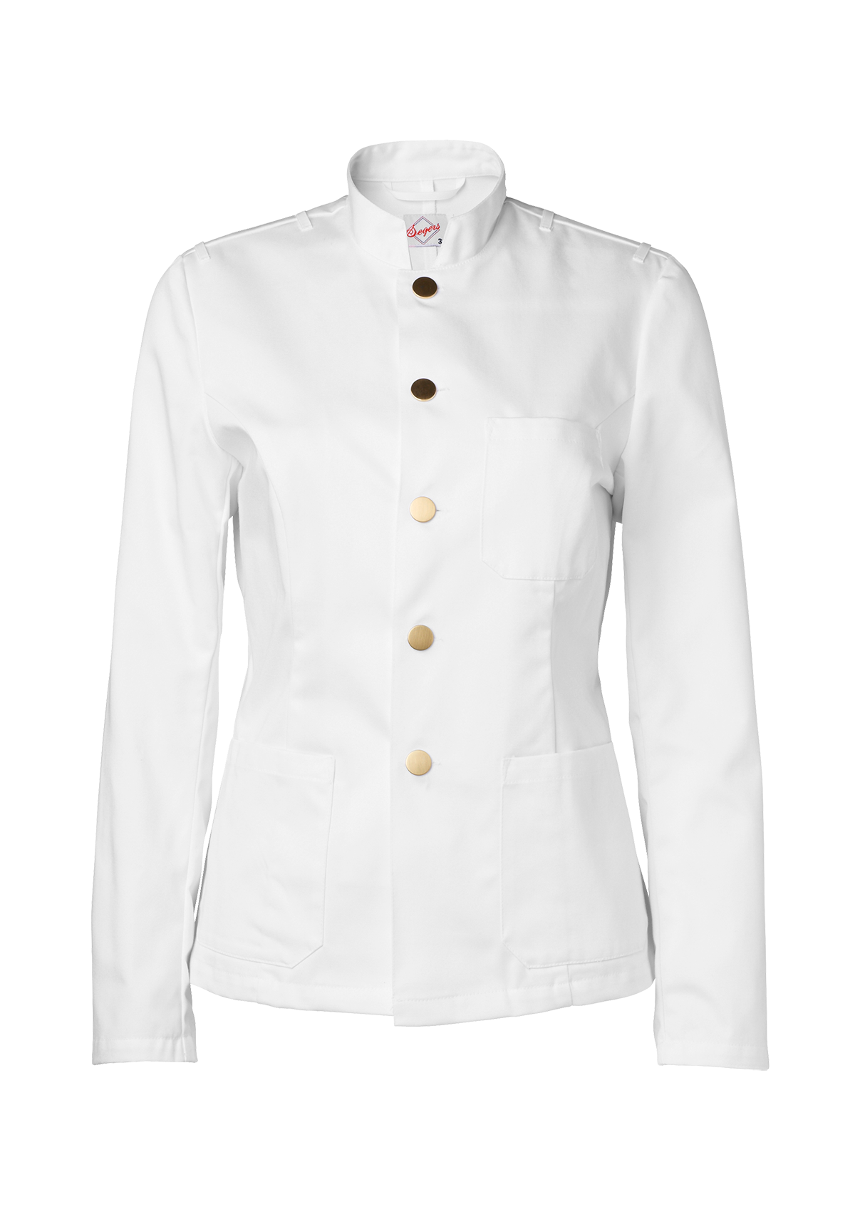 Chaqueta de camarera clásica con botones dorados metálicos | Segers