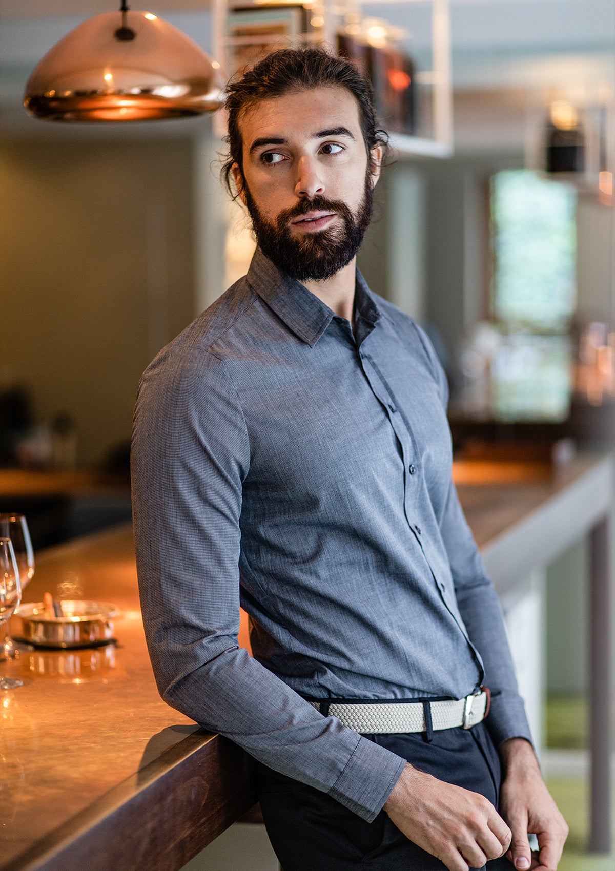 Camisa para hombre entallada manga larga | Segers