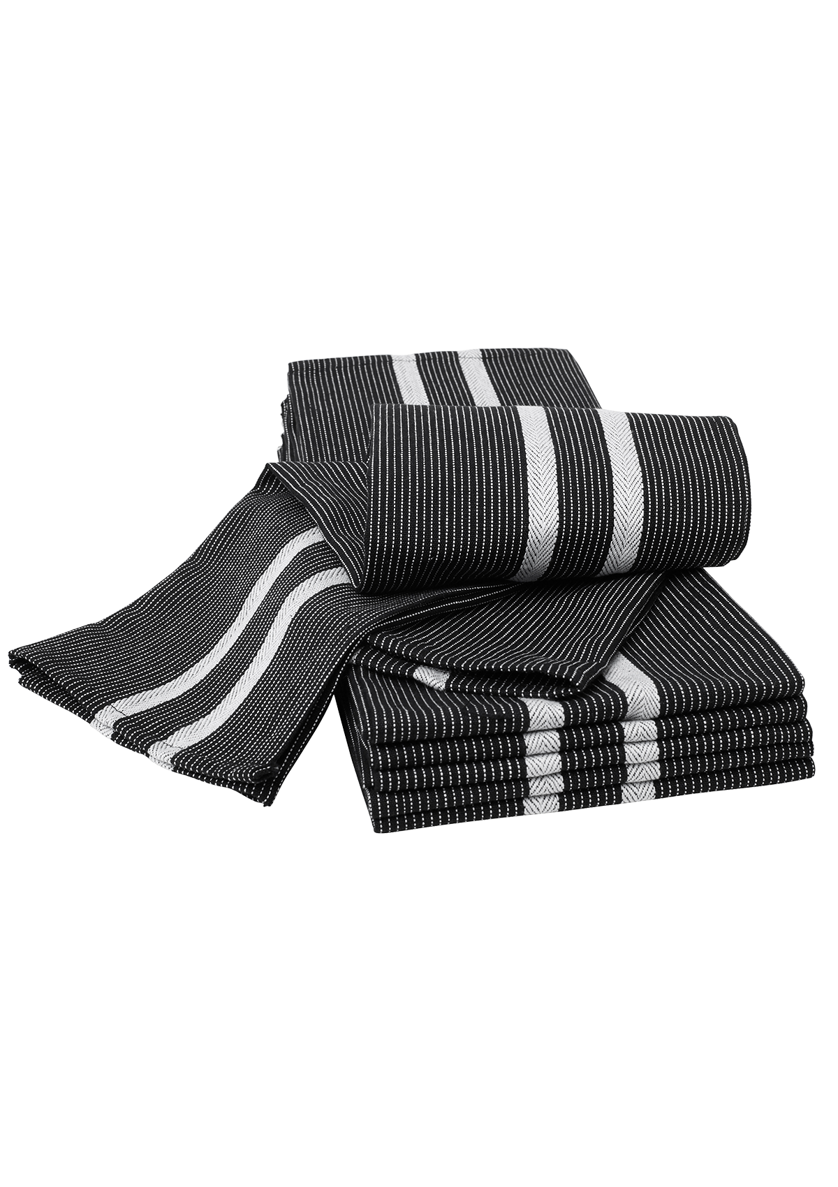 Paños de cocina para chef 6 unidades algodón blanco y negro | Segers
