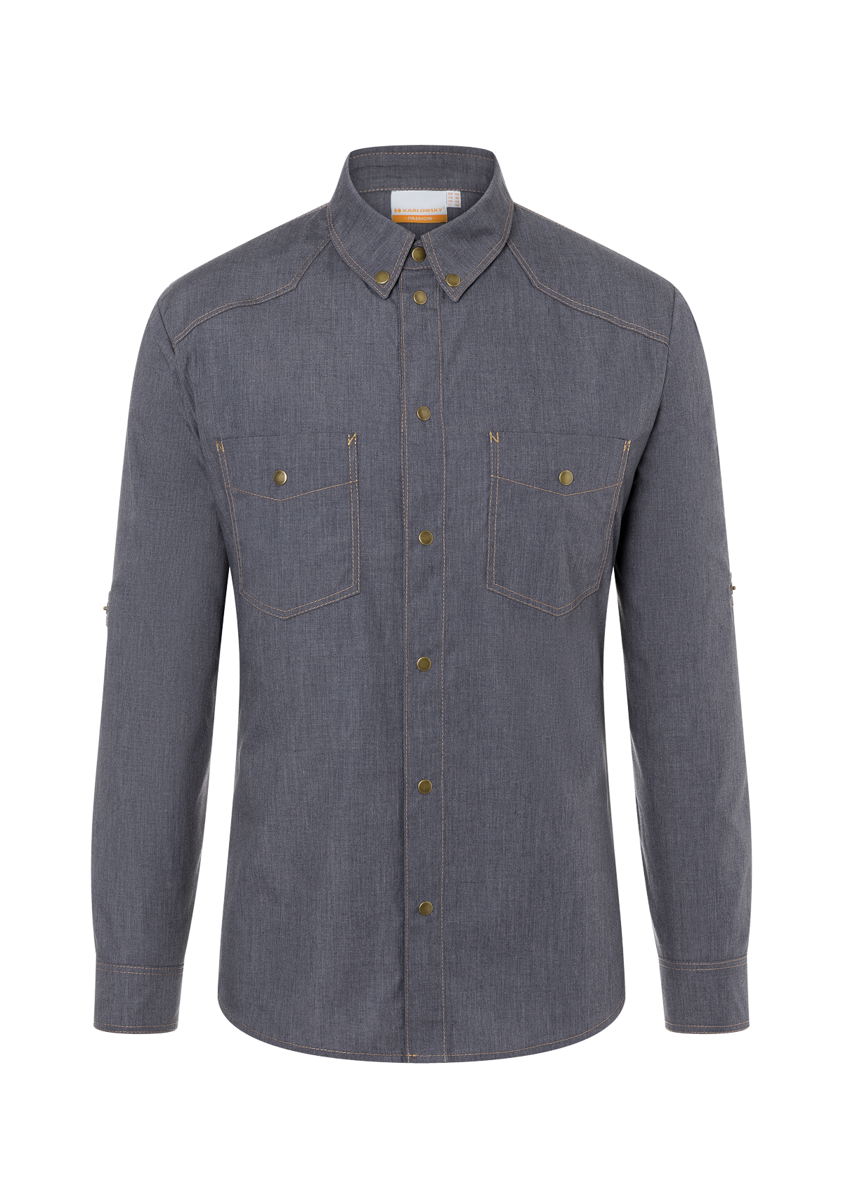 Men's Chef Shirt Jeans-Style Button-Down Long sleeves