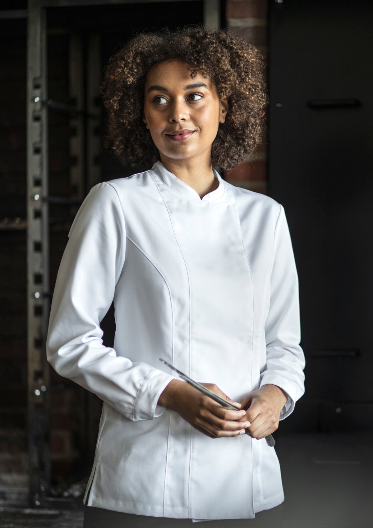 Chaqueta de chef mujer stretch manga larga | Segers