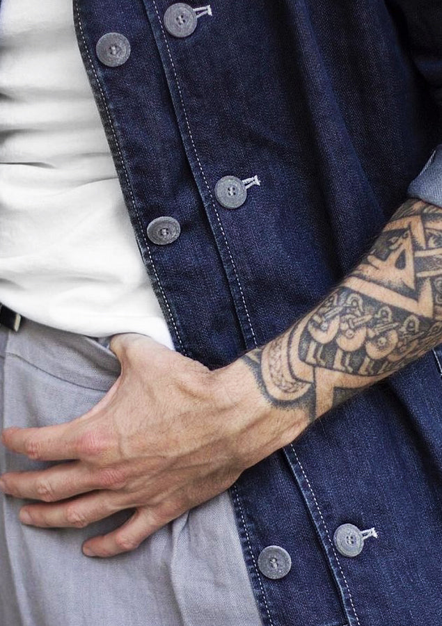Chaqueta de chef a medida Sydney en denim unisex | U.C.W