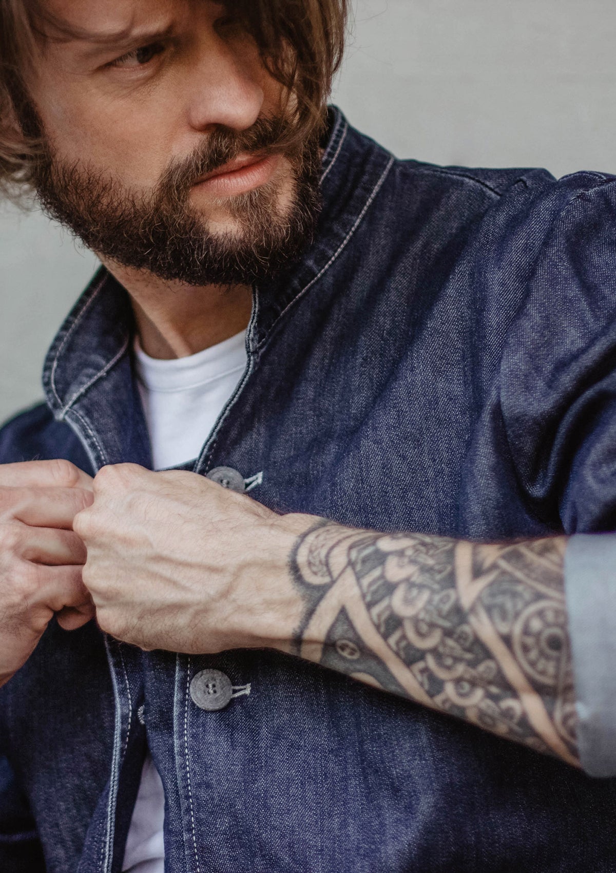 Chaqueta de chef a medida Sydney en denim unisex | U.C.W