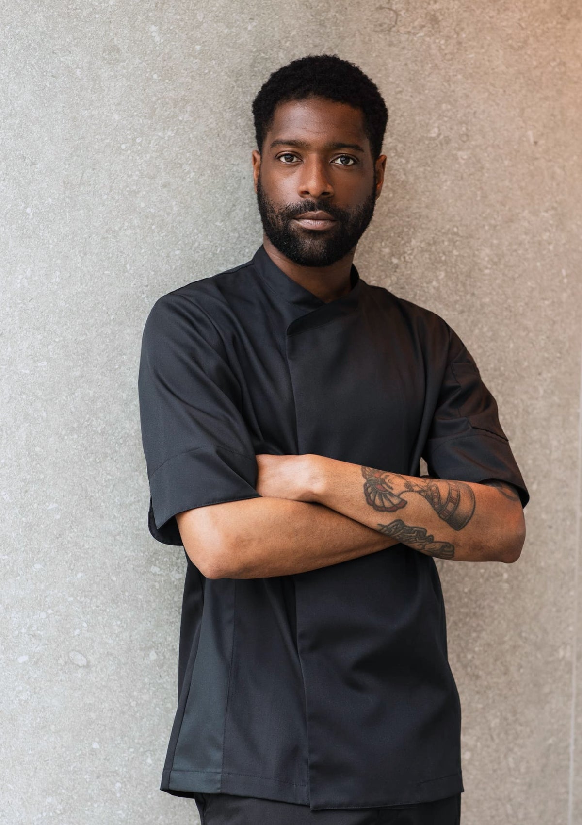 Unisex Short-Sleeved Chef's shirt With Stretch Panels