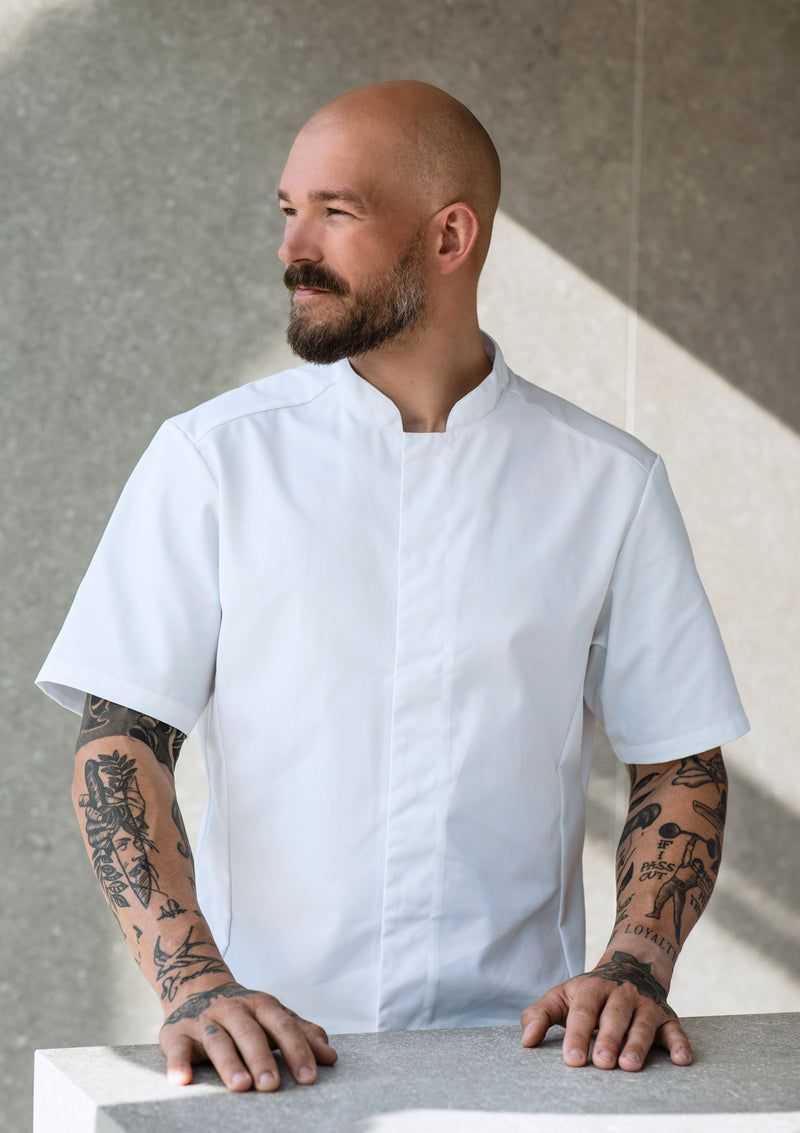 Slim-Fit & Short-Sleeved Chef's Shirt For Men
