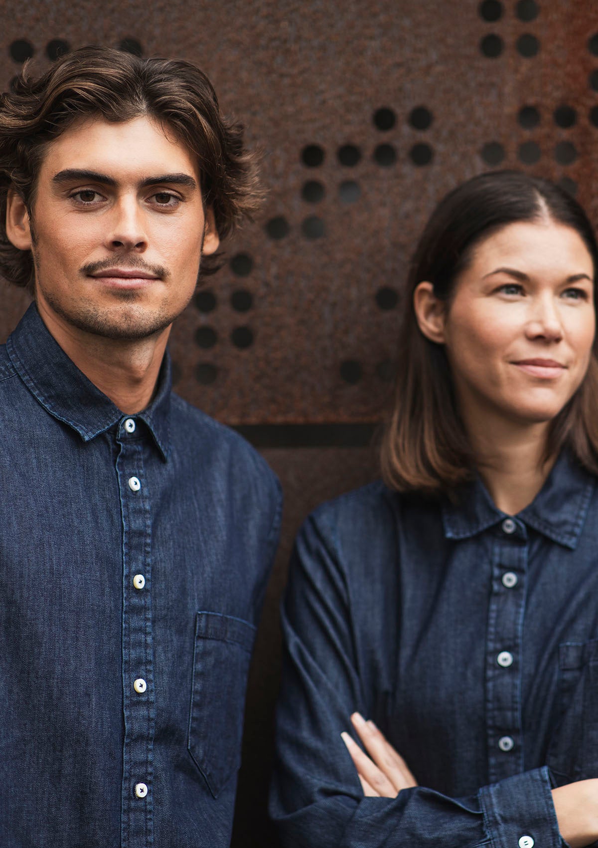 Chemise en denim pour homme, coupe régulière