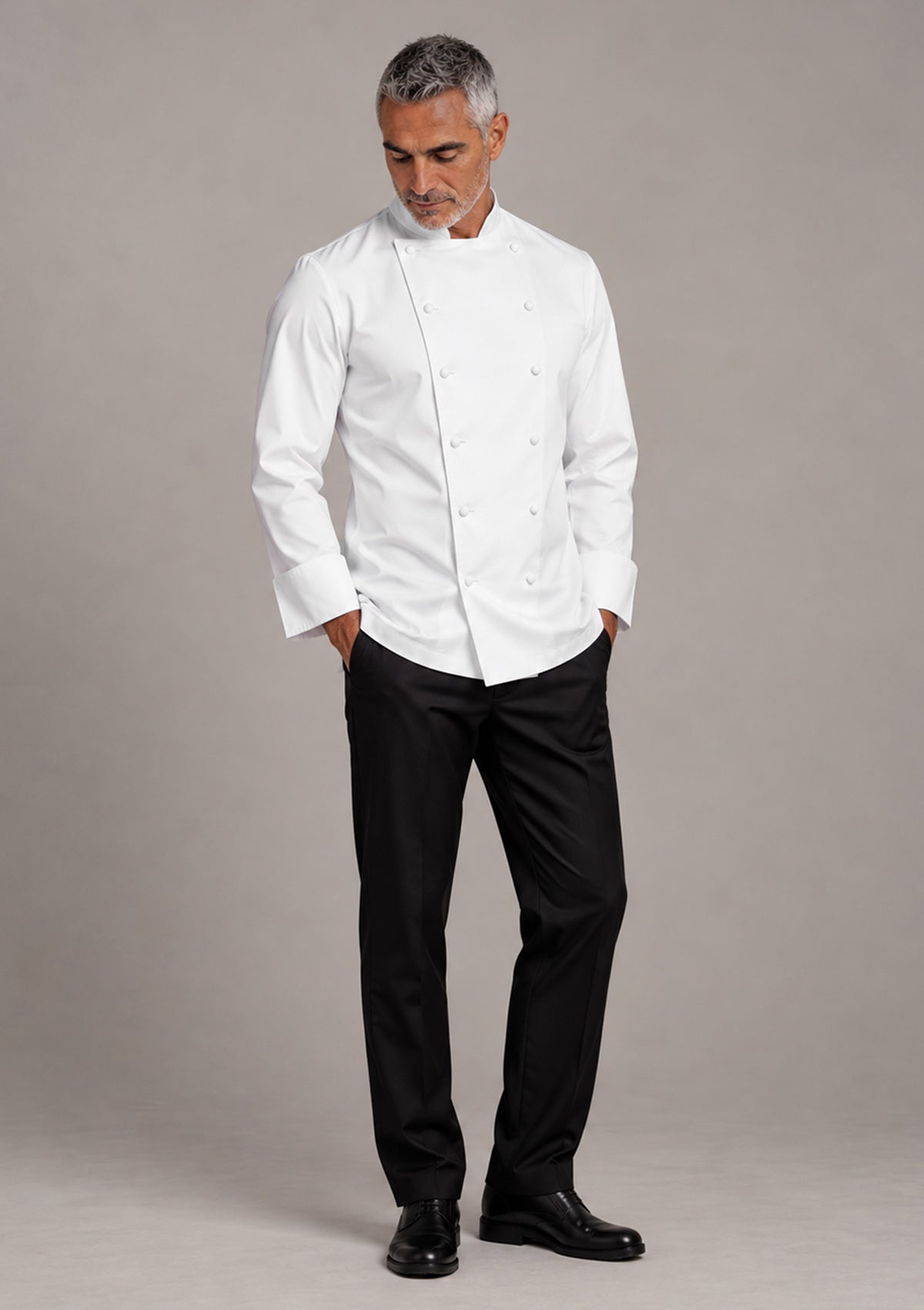 Men's Chef Jacket in French-Cut Long Sleeves