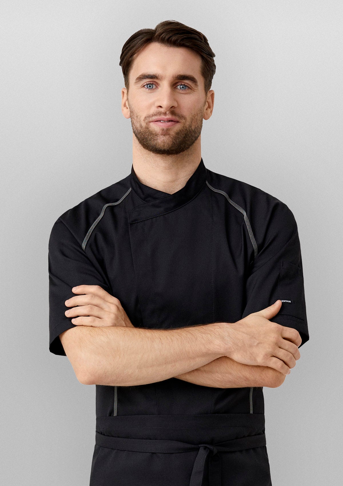 Sporty Chef Jacket with Flatlock Short Sleeves Unisex