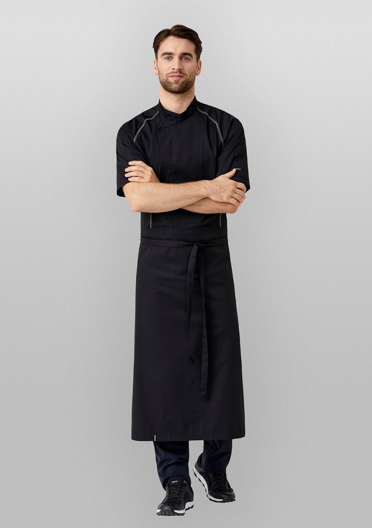 Sporty Chef Jacket with Flatlock Short Sleeves Unisex