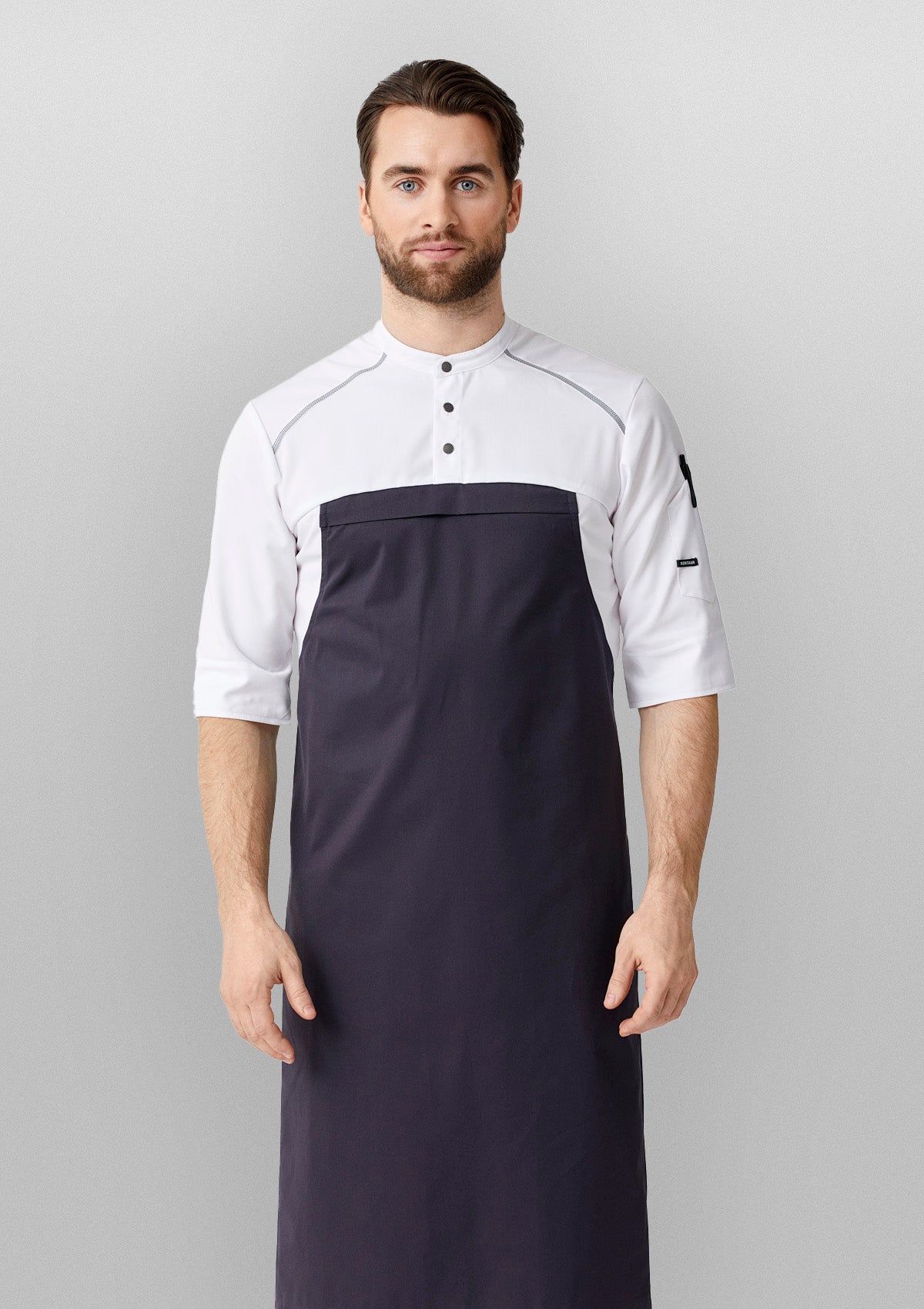 Hybrid Chef Jacket with Integrated Apron 3/4 Sleeves Unisex