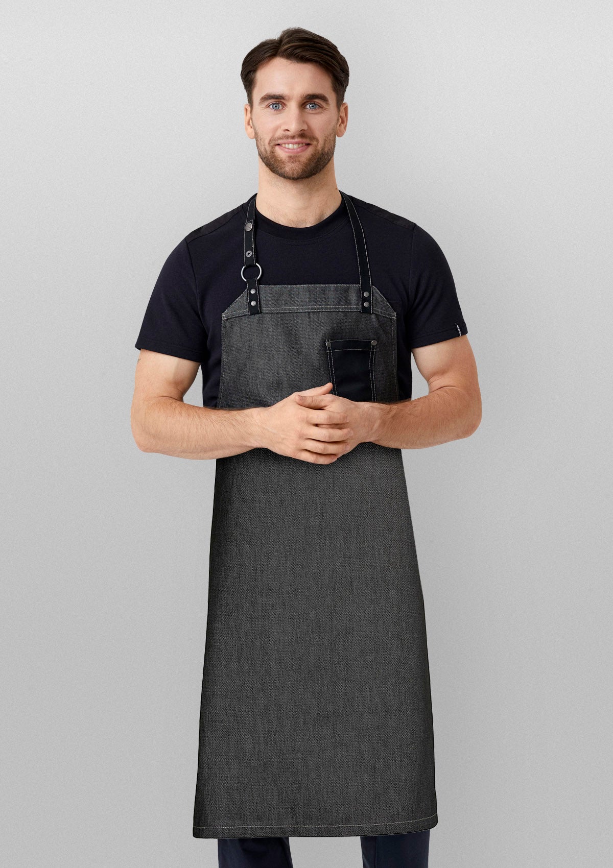 Raw Bib Apron with Metal Ring & Rivets Unisex