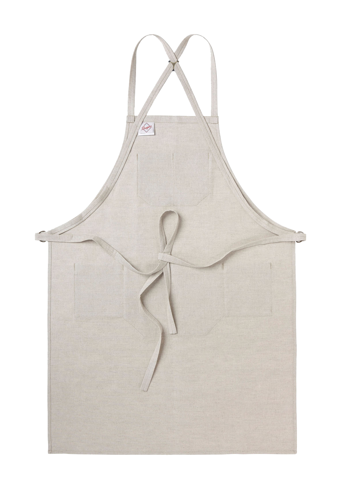 Bib Apron in Linen with Adjustable Braces and Ties