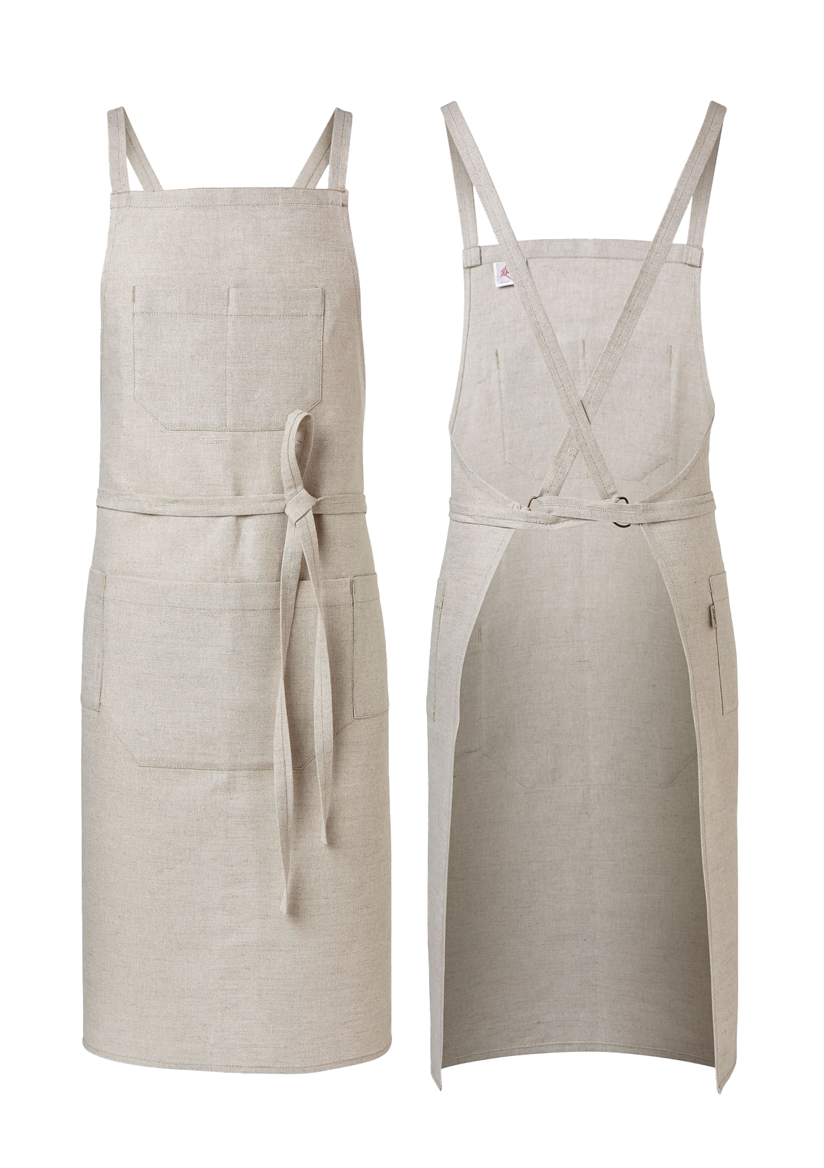 Bib Apron in Linen with Adjustable Braces and Ties