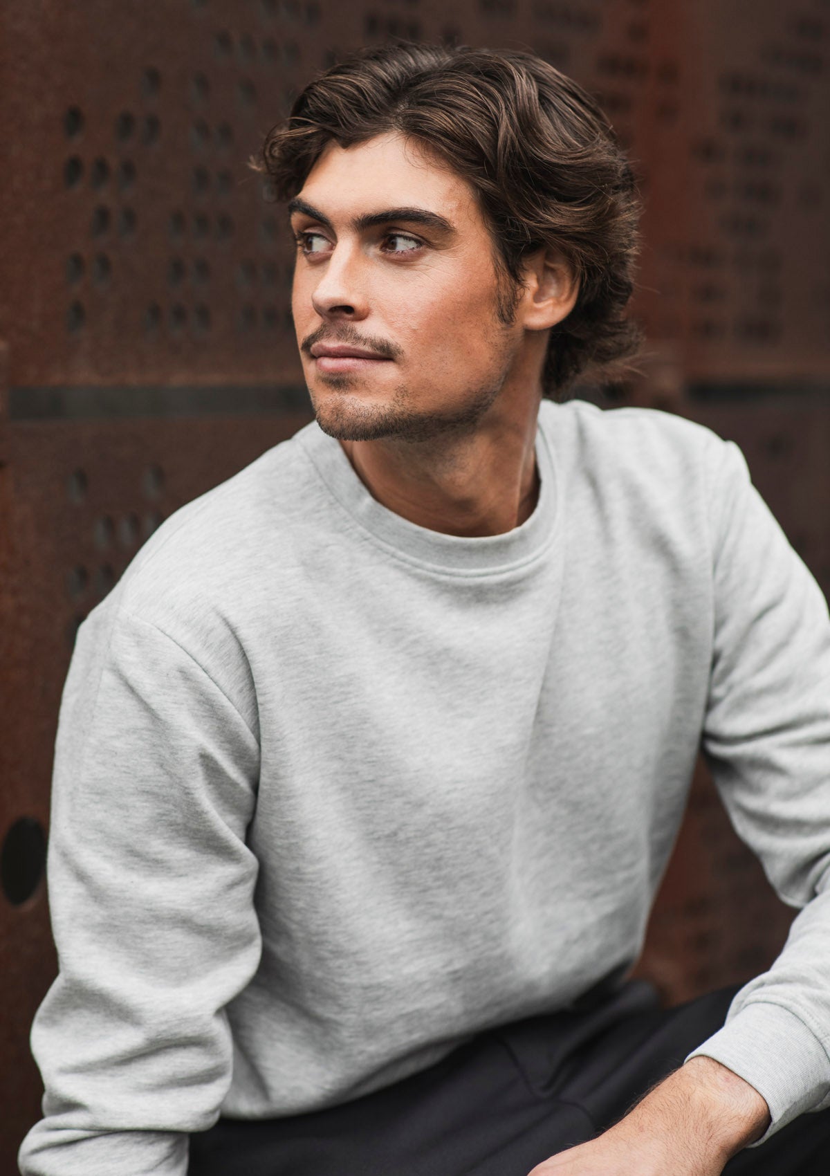 Classic Sweatshirt with Ribbed Neck