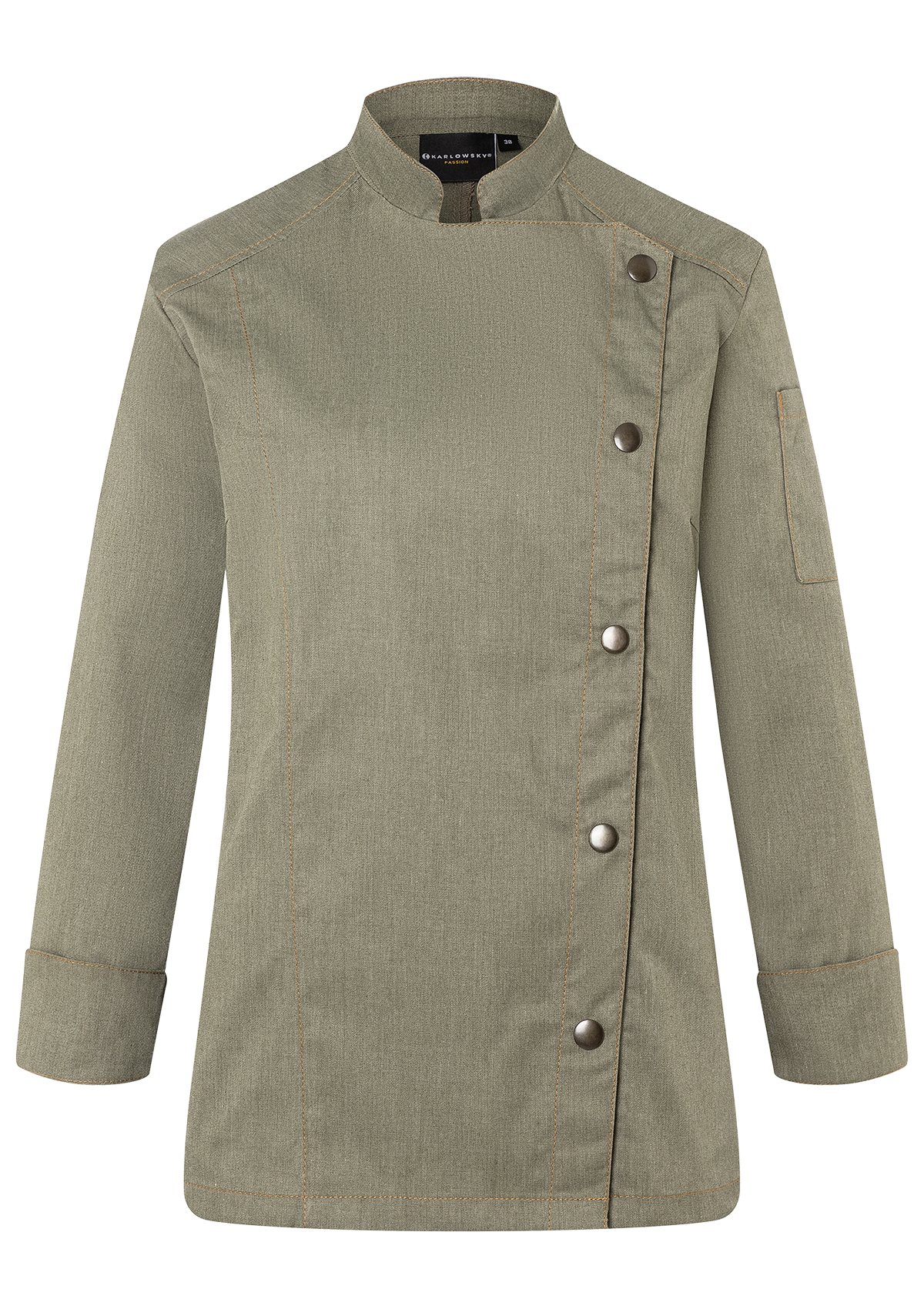 Double-Breasted & Long-Sleeved Chef's Jacket Jeans-Style For Women