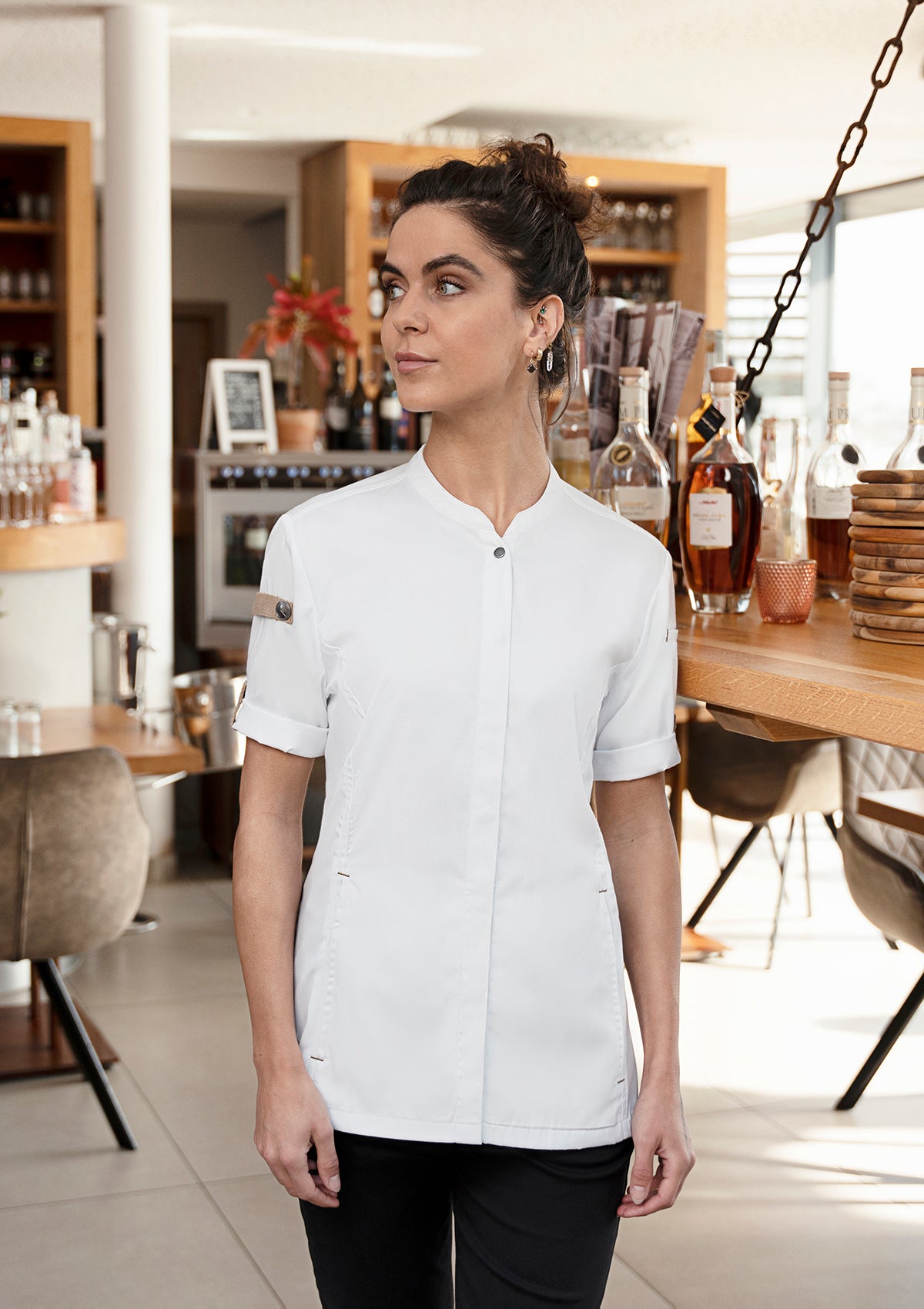 Short-Sleeve Ladies' Chef Jacket Green-Generation