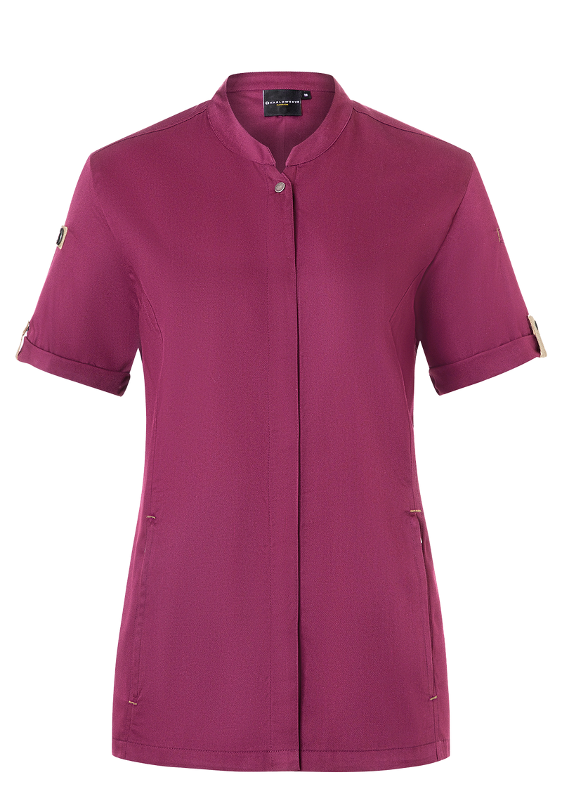 Short-Sleeve Ladies' Chef Jacket Green-Generation in fuchsia