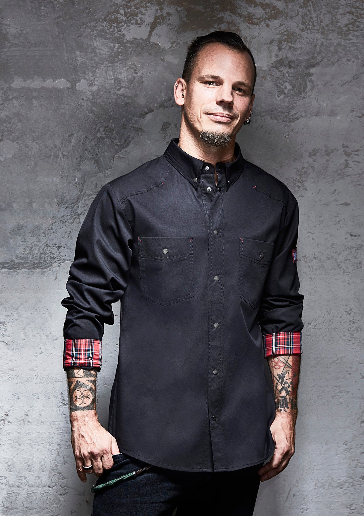 Shirt ROCK CHEF® Long-Sleeves In Black For Men