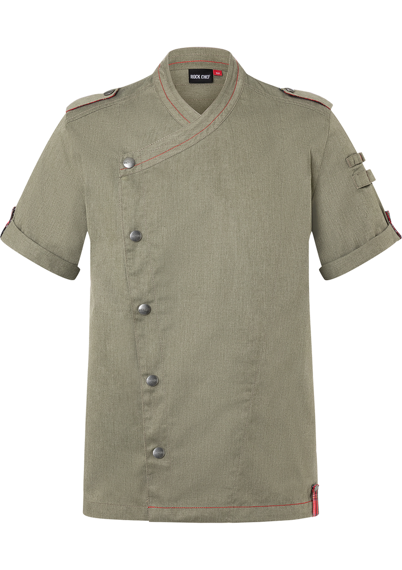 Short-Sleeve Men's Chef Jacket Denim - ROCK CHEF®