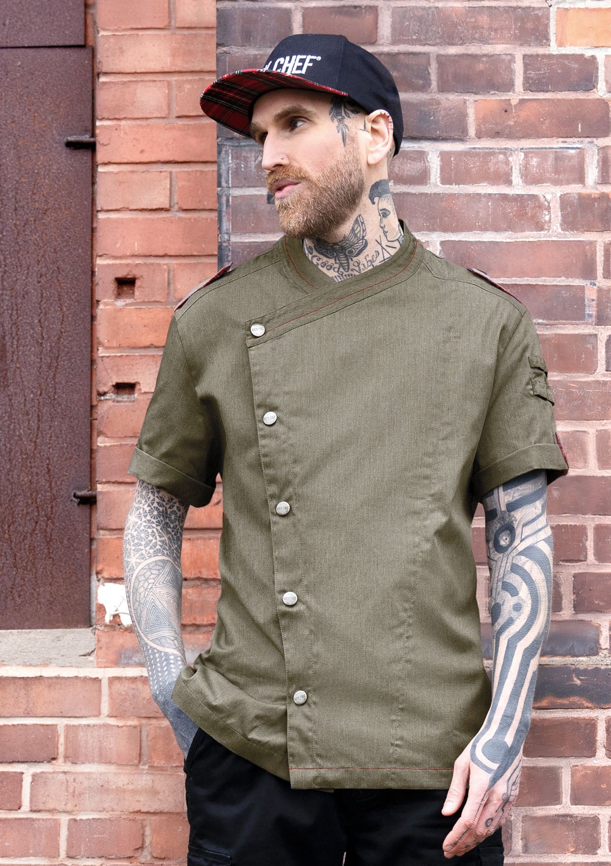 Olive green hot sale chef coat