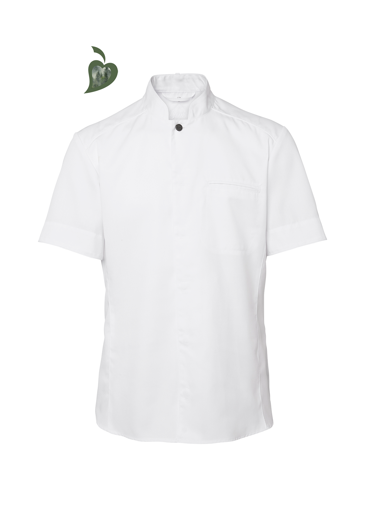 Men's chef shirt in slim-fit with short sleeves. Segers | Cookniche