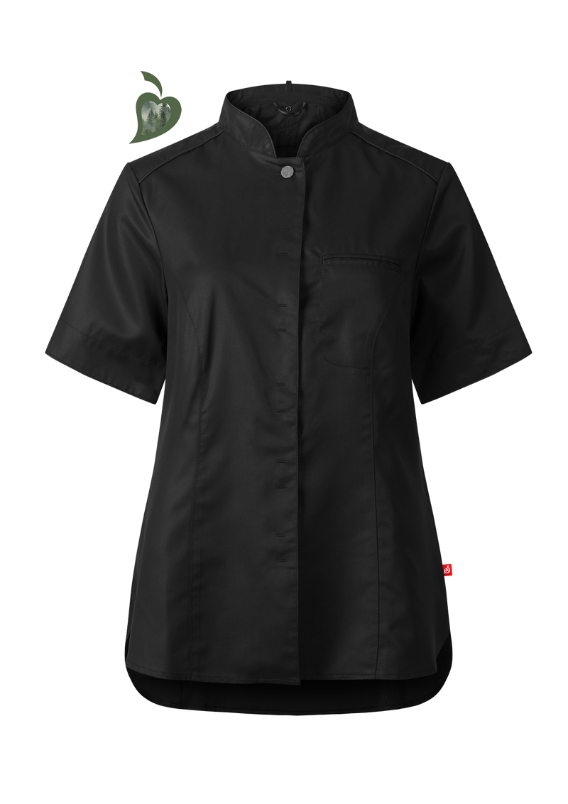Slim-Fit & Short-Sleeved Sustainable Chef's Shirt In Fine Quality For Women