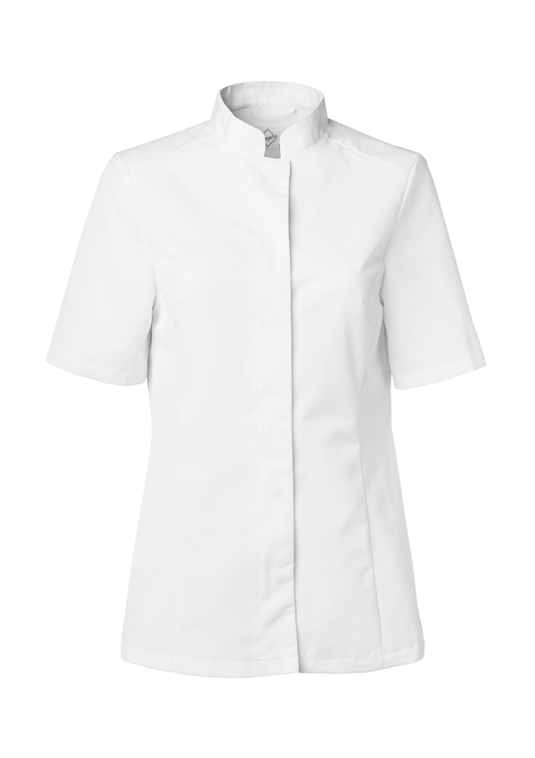 Women's chef shirt in slimmer fit shirt with short sleeves. Segers | Cookniche