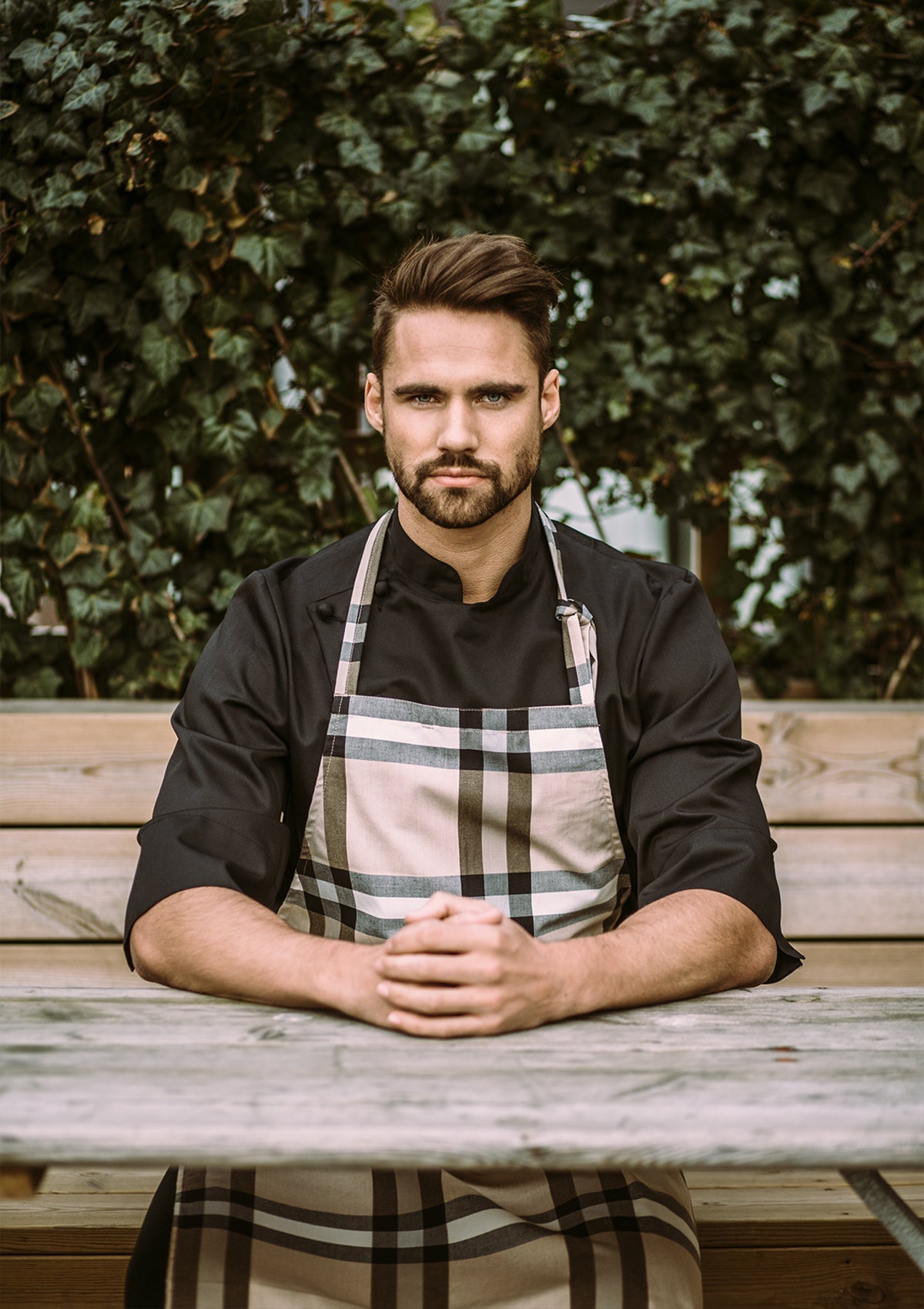 Unisex Chef's jacket in stretch with short sleeves. Segers | Cookniche