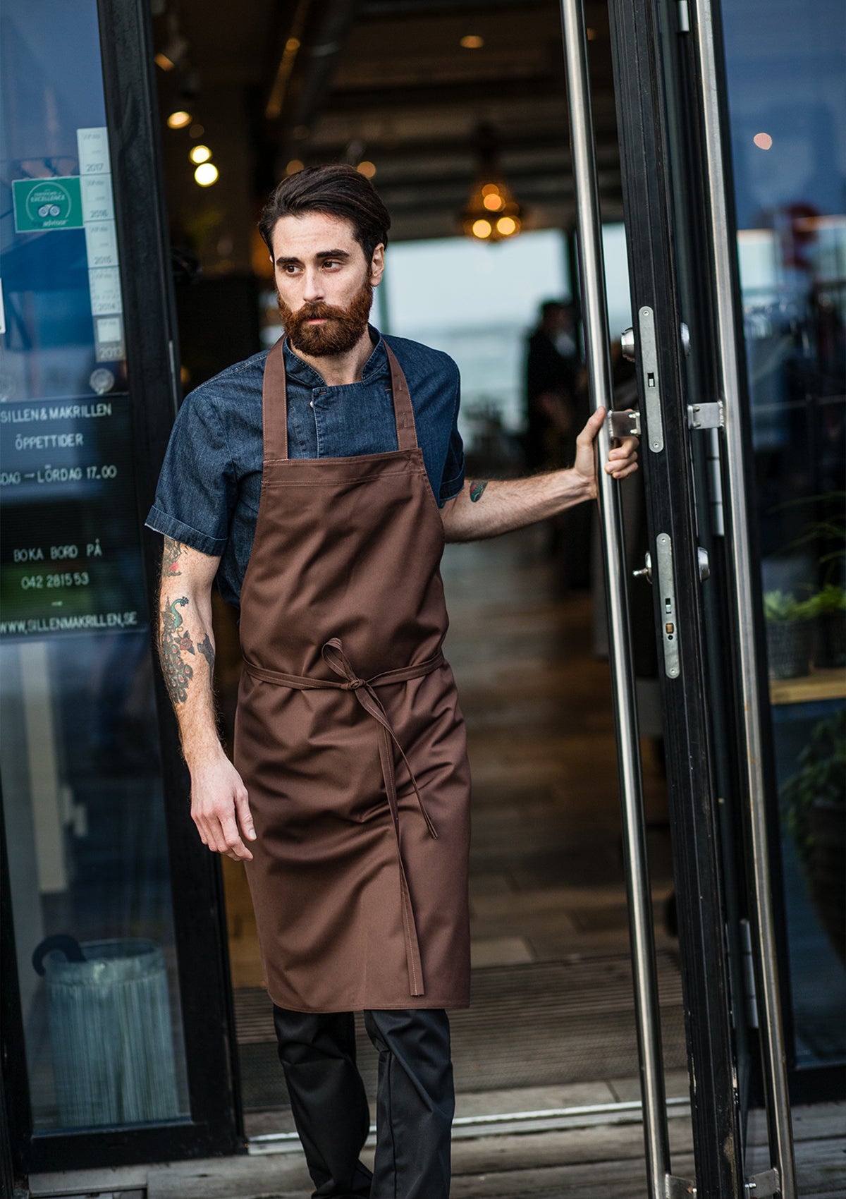 Men's Chef jacket in denim with short sleeves. Segers | Cookniche