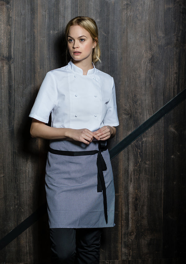 Women's Chef's jacket in classic cut with short sleeves. Segers | Cookniche