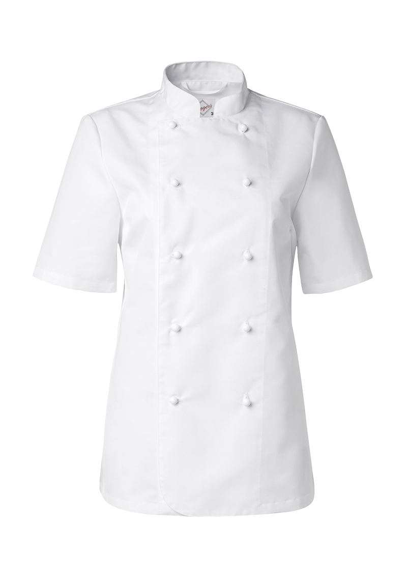 Women's Chef's jacket in classic cut with short sleeves. Segers | Cookniche