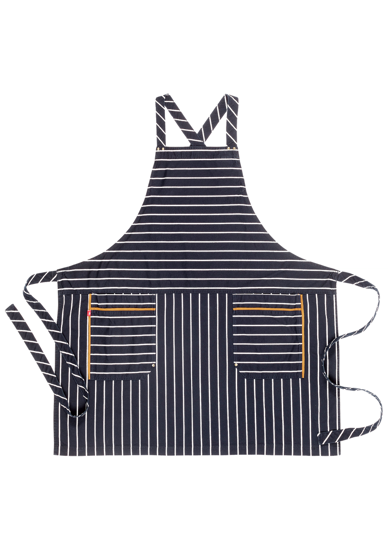 Unisex bib apron with stripes. Segers | Cookniche