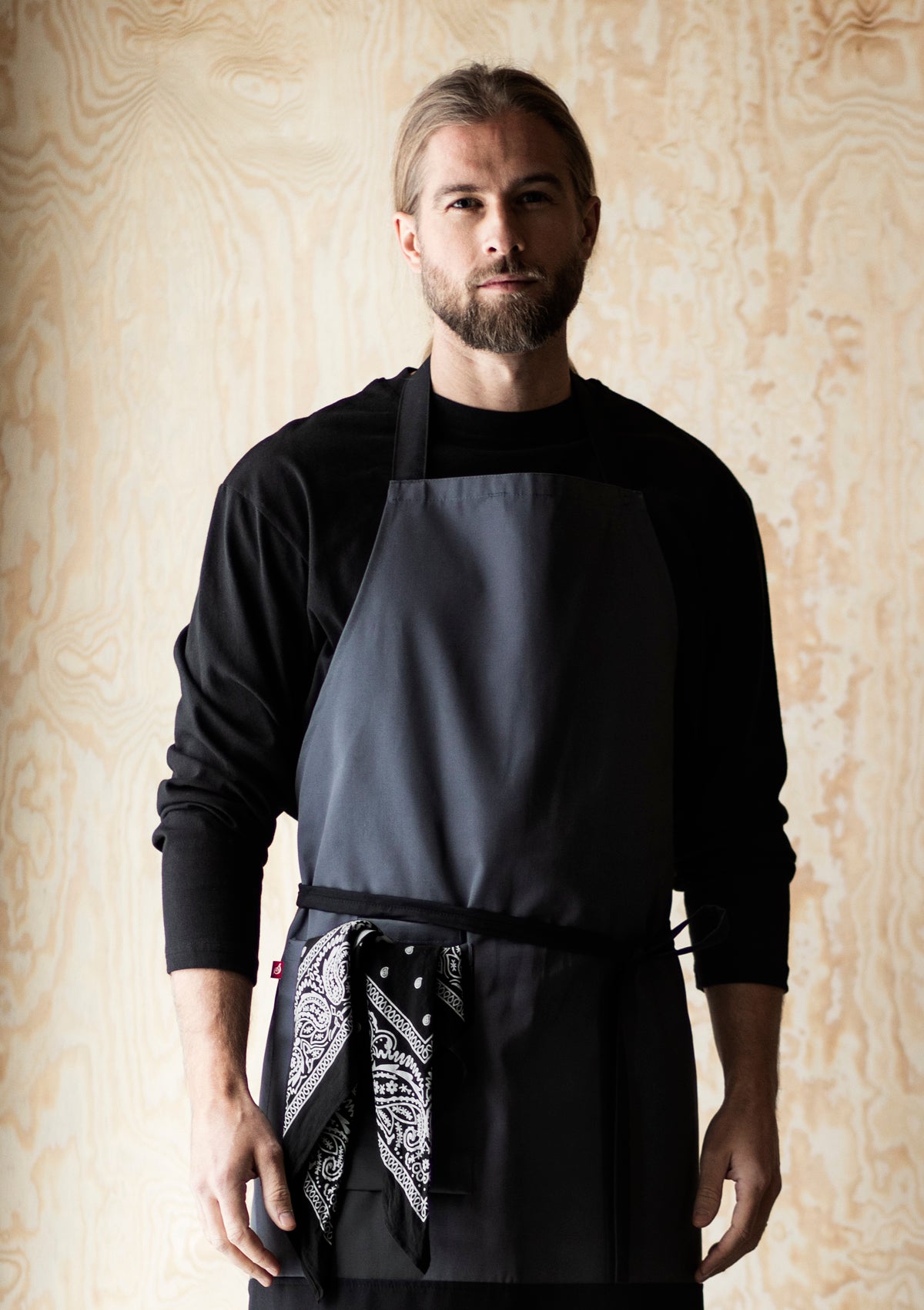 Bib Apron Unisex Block-Printed