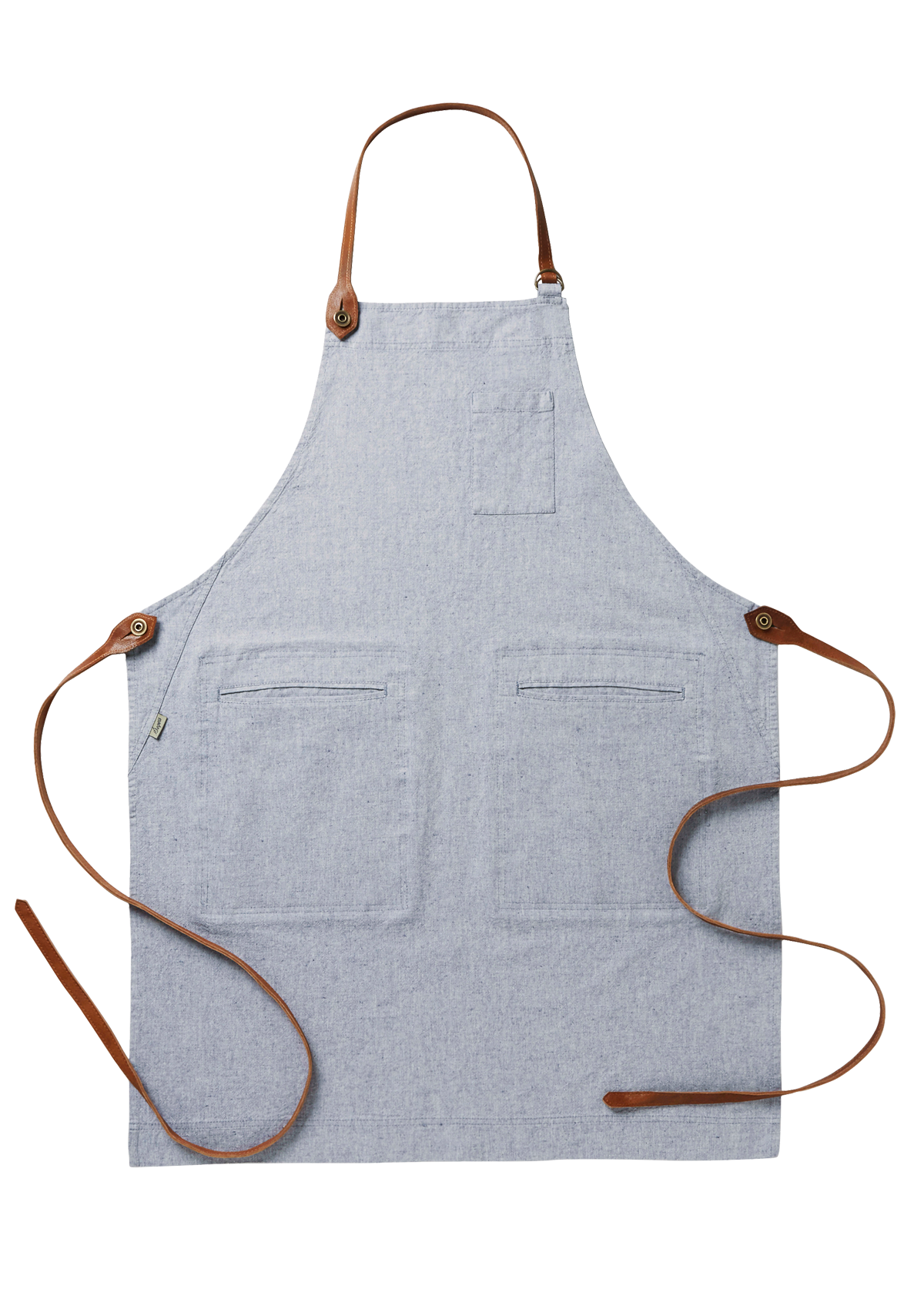 Bib Apron with Real Leather Details Unisex