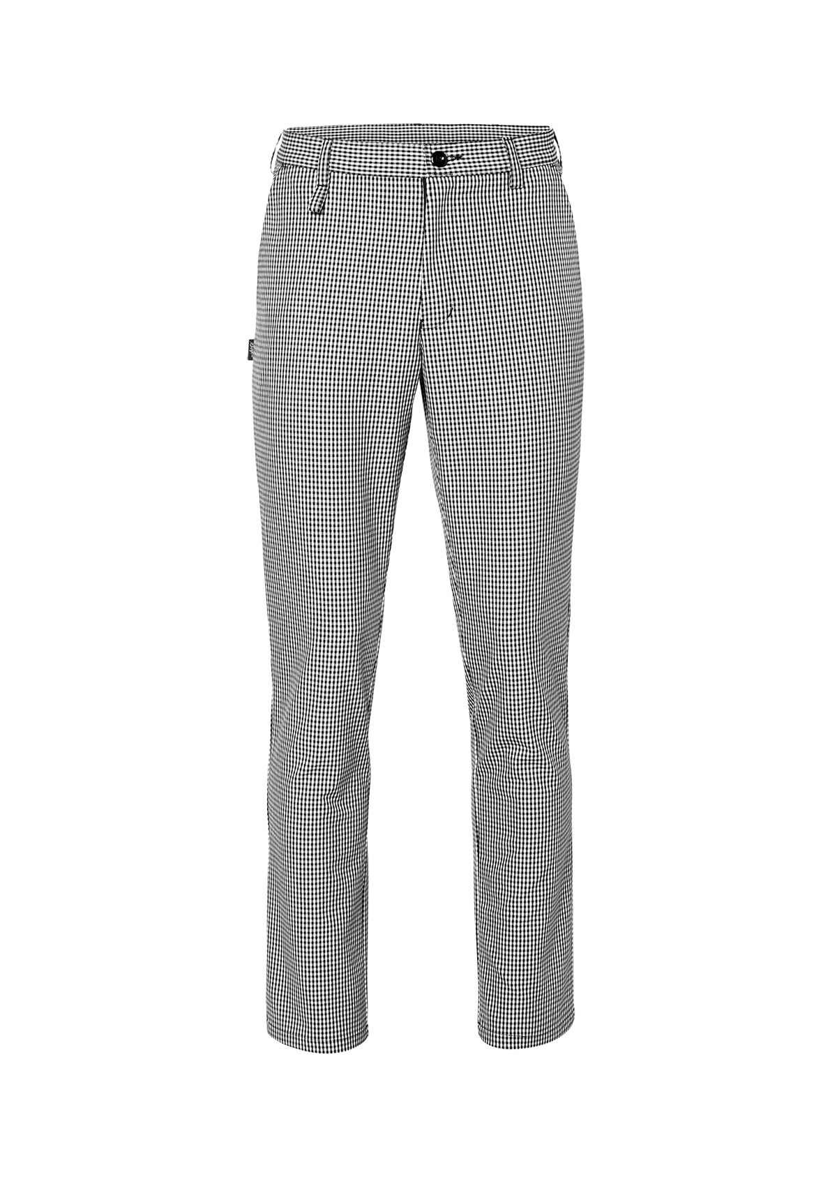 Men's Chef trousers in black pepita with smooth front. Segers | Cookniche