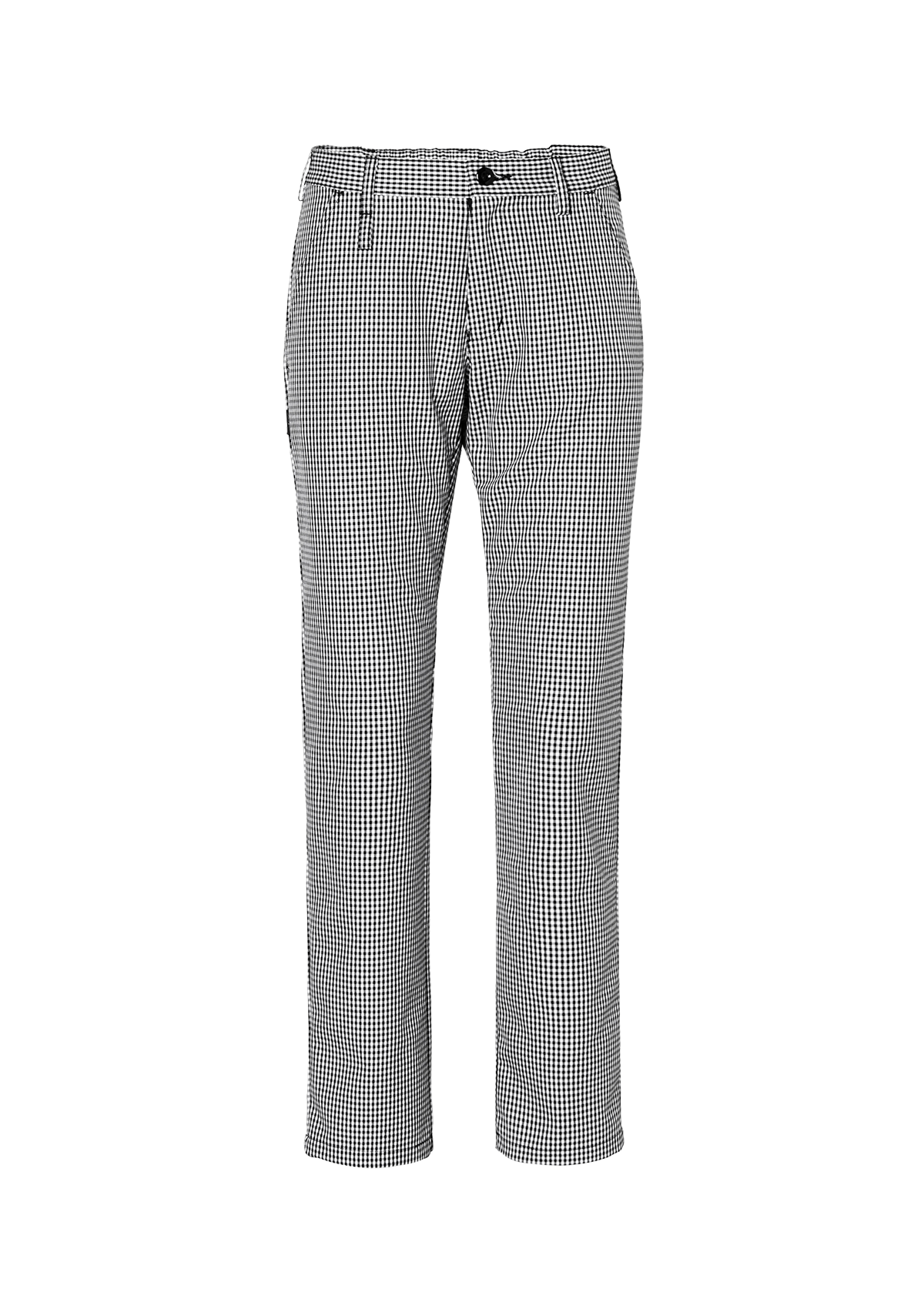 Women's Chef trousers in black pepita with smooth front. Segers | Cookniche