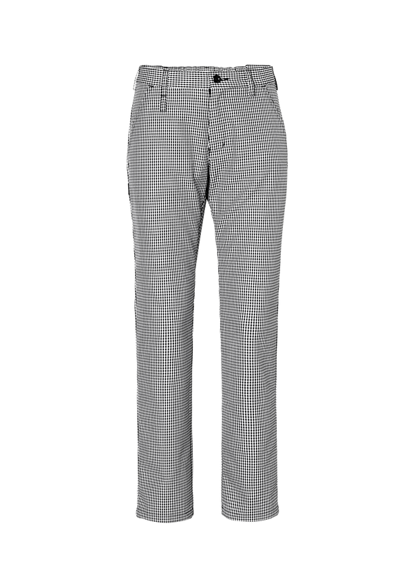 Women's Chef trousers in black pepita with smooth front. Segers | Cookniche