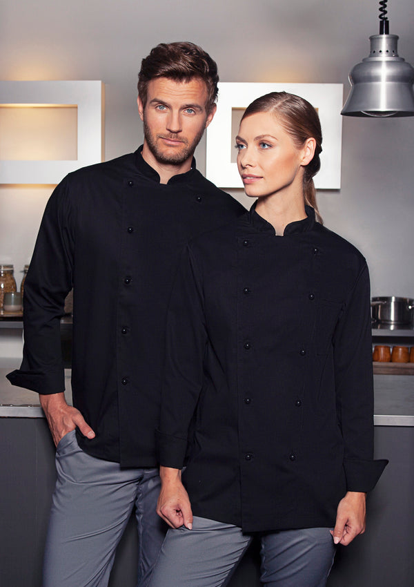Unisex Double-Breasted & Long-Sleeved Chef's Jacket Basic