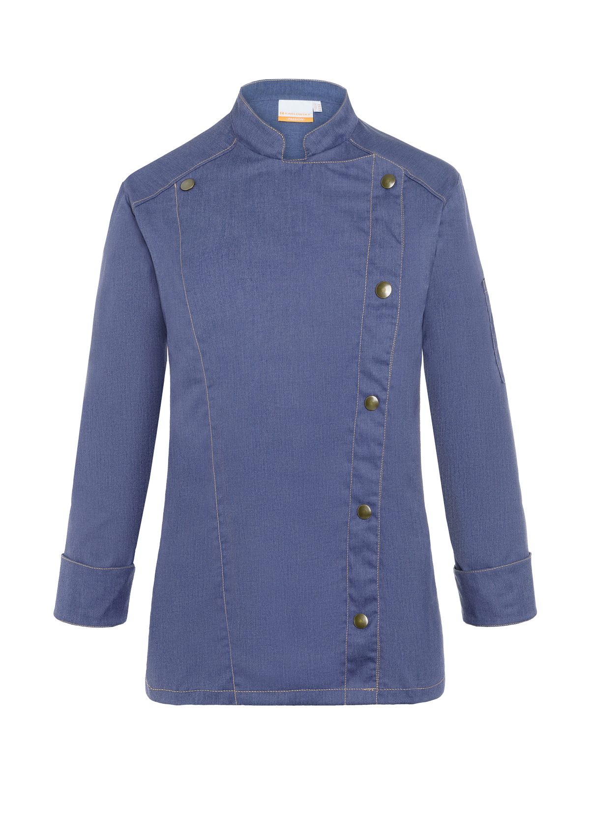 Double-Breasted & Long-Sleeved Chef's Jacket Jeans-Style For Women