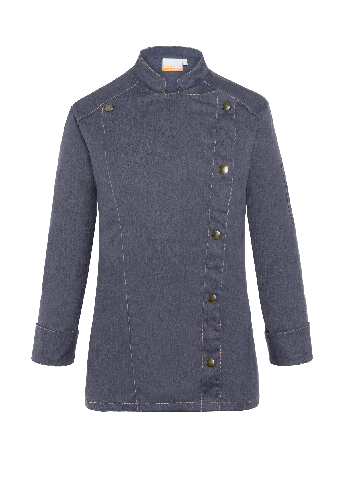 Double-Breasted & Long-Sleeved Chef's Jacket Jeans-Style For Women