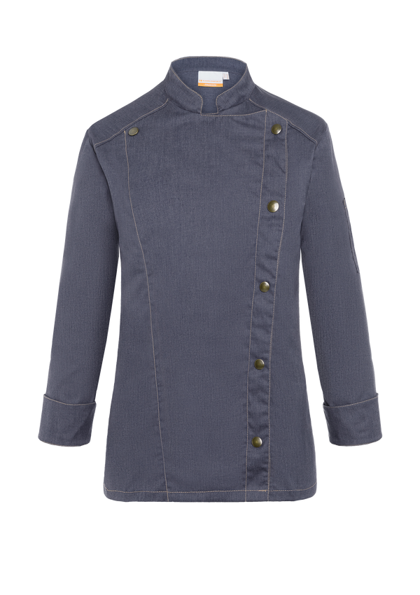 Double-Breasted & Long-Sleeved Chef's Jacket Jeans-Style For Women