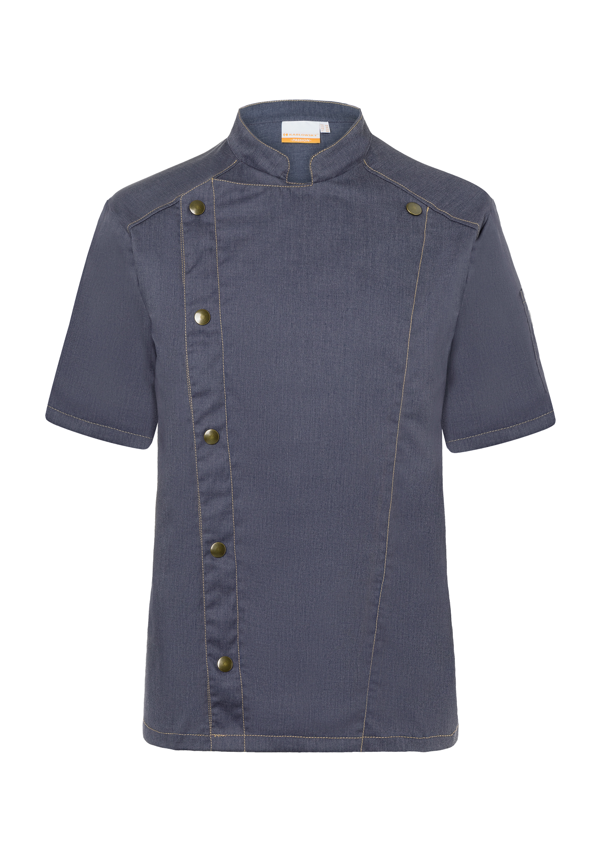 Chef Jacket Jeans-Style Double-Breasted & Short-Sleeved  For Men