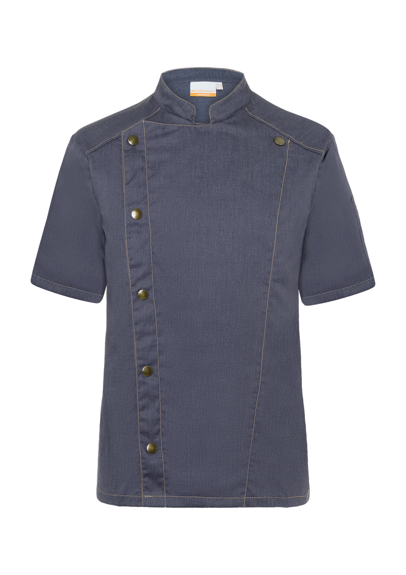 Double-Breasted & Short-Sleeved Chef Jacket Jeans-Style For Men