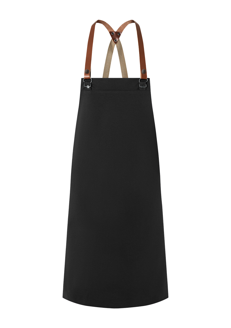 Bib Apron With Leather Straps - Green-Generation