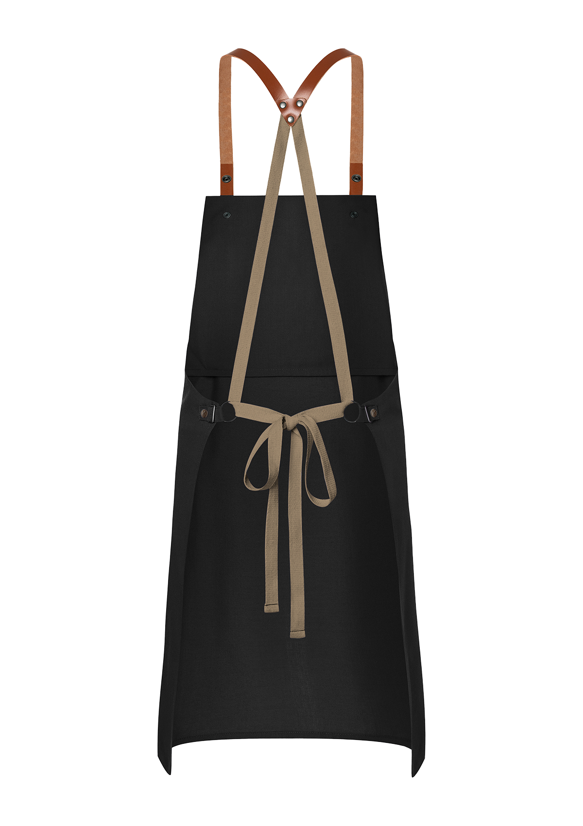 Bib Apron With Leather Straps - Green-Generation