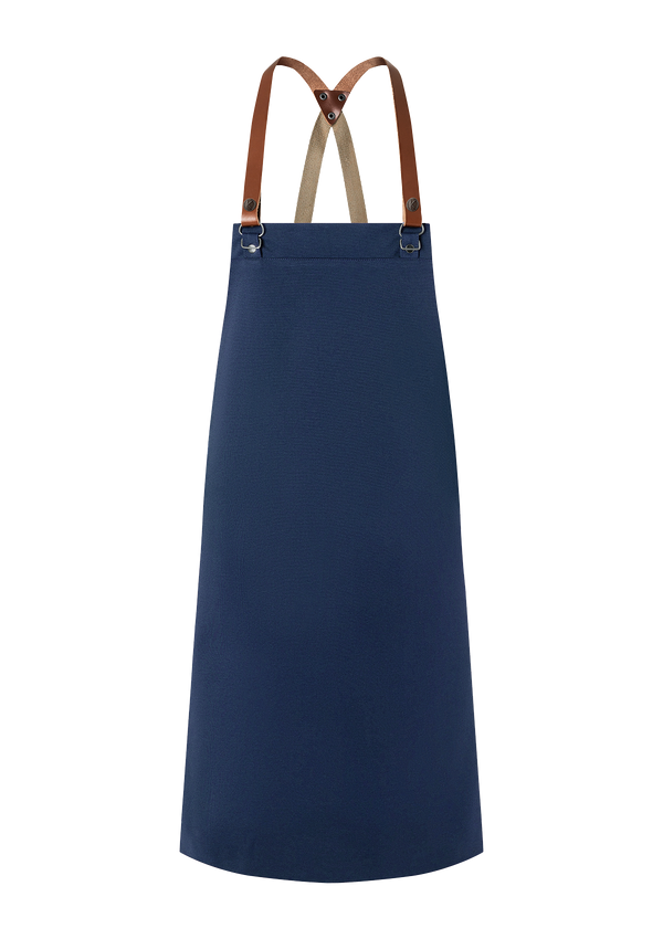 Bib Apron With Leather Straps - Green-Generation