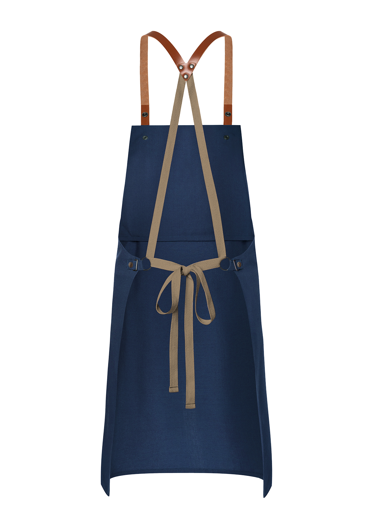 Bib Apron With Leather Straps - Green-Generation